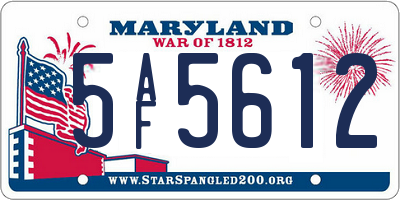 MD license plate 5AF5612