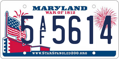 MD license plate 5AF5614