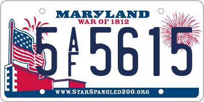 MD license plate 5AF5615
