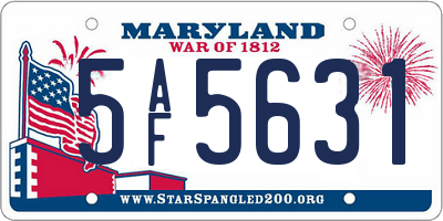 MD license plate 5AF5631
