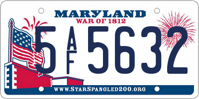 MD license plate 5AF5632