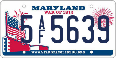 MD license plate 5AF5639