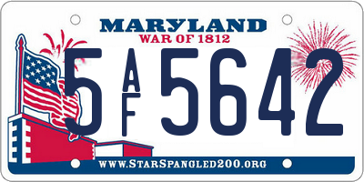 MD license plate 5AF5642