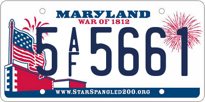 MD license plate 5AF5661