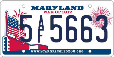 MD license plate 5AF5663