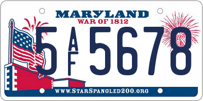 MD license plate 5AF5678