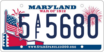 MD license plate 5AF5680