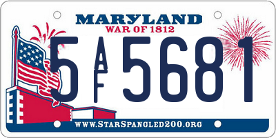 MD license plate 5AF5681