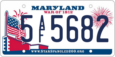MD license plate 5AF5682