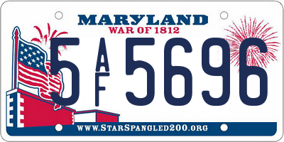MD license plate 5AF5696