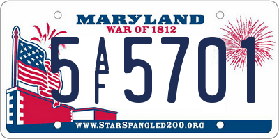 MD license plate 5AF5701