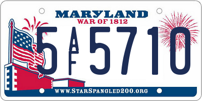 MD license plate 5AF5710