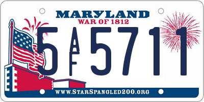 MD license plate 5AF5711