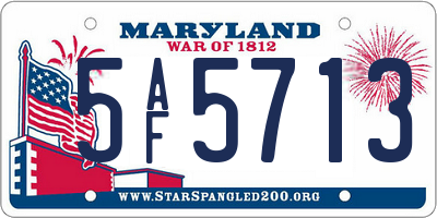 MD license plate 5AF5713