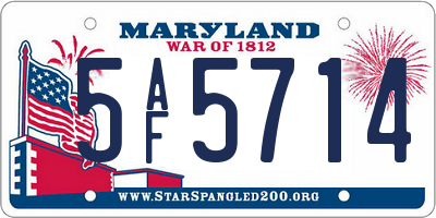 MD license plate 5AF5714