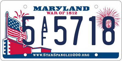 MD license plate 5AF5718