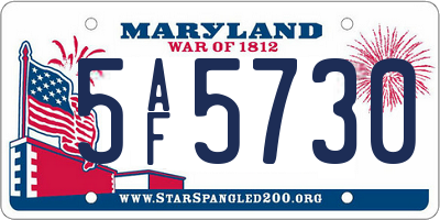 MD license plate 5AF5730