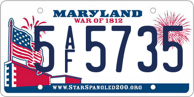 MD license plate 5AF5735