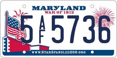 MD license plate 5AF5736