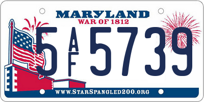 MD license plate 5AF5739