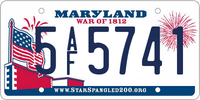 MD license plate 5AF5741