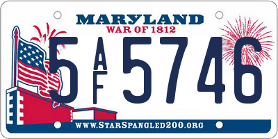 MD license plate 5AF5746