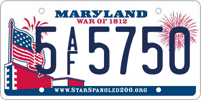 MD license plate 5AF5750