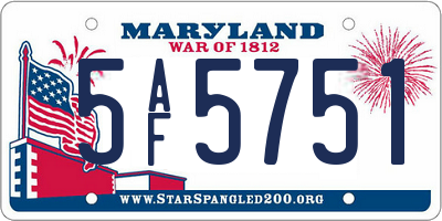 MD license plate 5AF5751