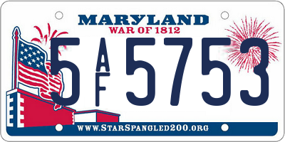MD license plate 5AF5753