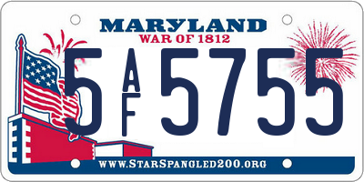 MD license plate 5AF5755