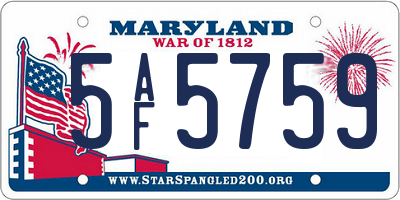 MD license plate 5AF5759