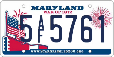 MD license plate 5AF5761