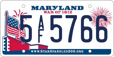 MD license plate 5AF5766