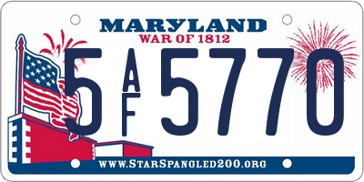 MD license plate 5AF5770