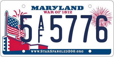 MD license plate 5AF5776