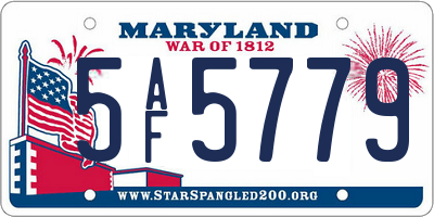 MD license plate 5AF5779