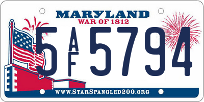 MD license plate 5AF5794