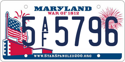 MD license plate 5AF5796