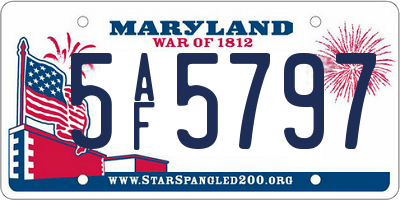 MD license plate 5AF5797