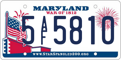 MD license plate 5AF5810
