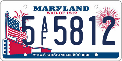 MD license plate 5AF5812
