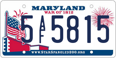 MD license plate 5AF5815
