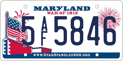 MD license plate 5AF5846
