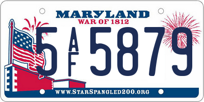 MD license plate 5AF5879