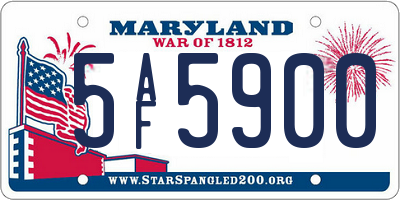 MD license plate 5AF5900