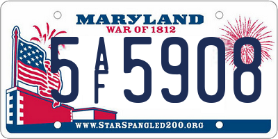 MD license plate 5AF5908