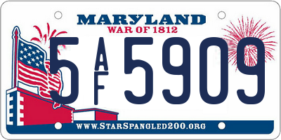MD license plate 5AF5909