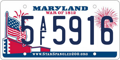 MD license plate 5AF5916