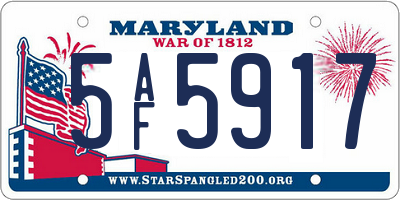 MD license plate 5AF5917