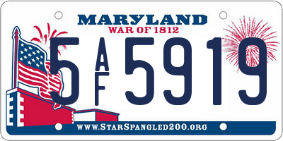 MD license plate 5AF5919